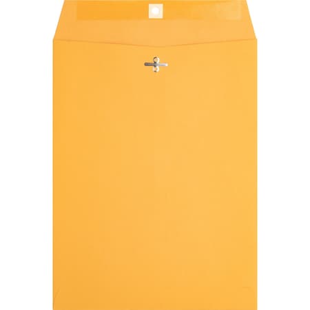 Business Source No 90 Envelope, 9" x 12", Clasp and Eyelet with Gummed Seal, Kraft, PK100 BSN36663